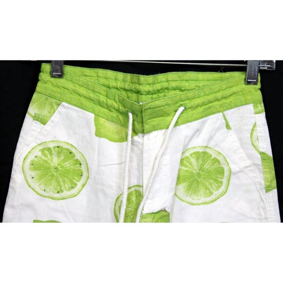 Trish Scully 2pc Outfit Sz 6 Tank Top Pants Lime Summer Shirred Neck Fruit Tent - Picture 9 of 16